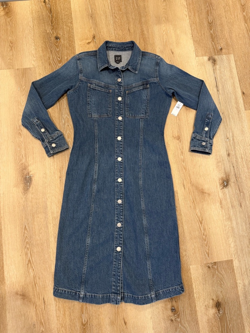 GAP western Midi denim Button-Front Denim Dress - NWT